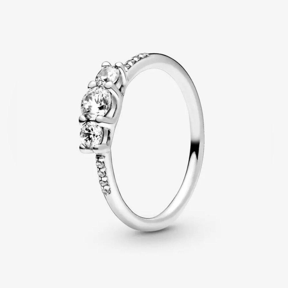 Clear Threestone Ring